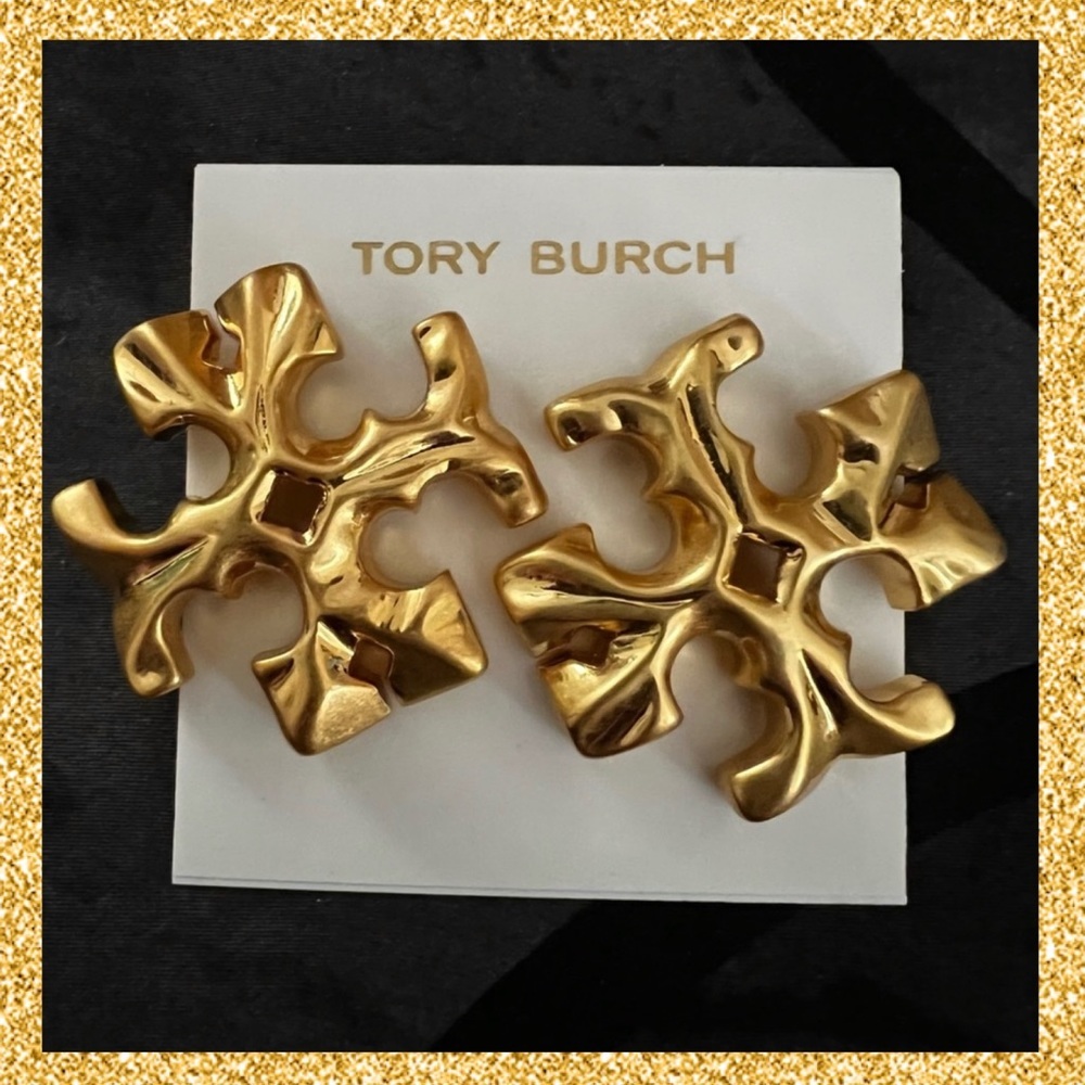 Tory Burch Authentic Bold Statement Double T Gold… - image 2